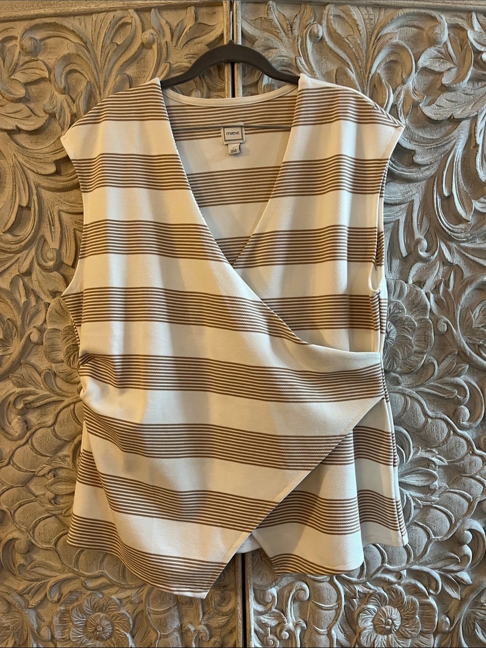 Maeve Sleeveless V-neck Faux Wrap Top
